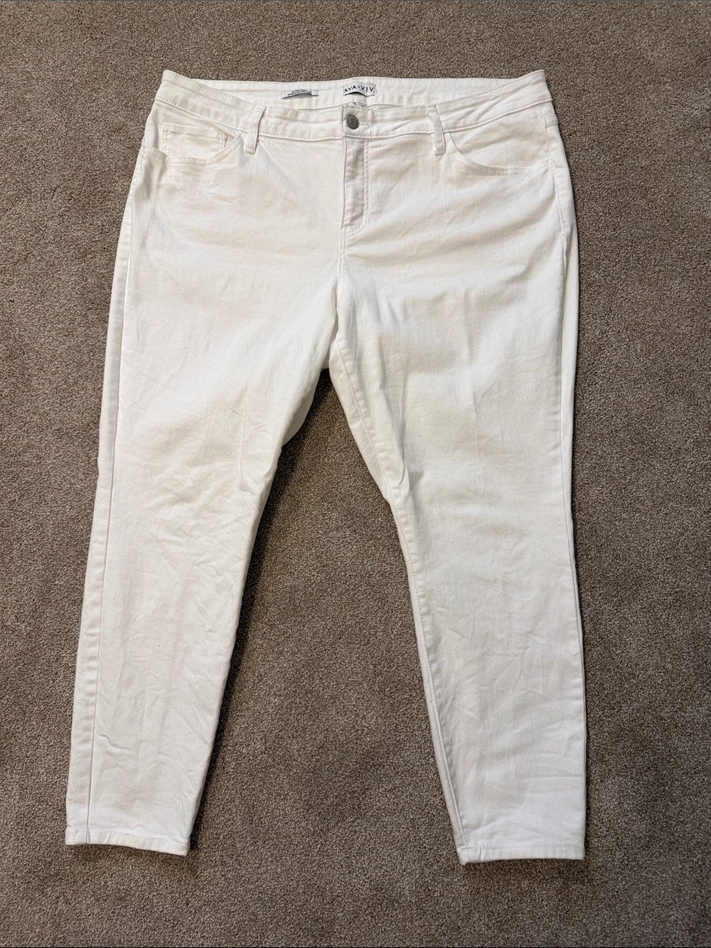AVA & VIV White Denim Jeans, Size 20, Great Condition!